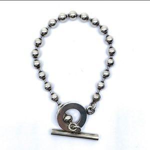 Gucci Sterling Silver Boule‎ Beaded Toggle Bracelet